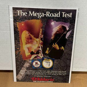 Dave Mustaine & David Ellefson of Megadeth - D'Addario - 1993 Vintage Print Ad